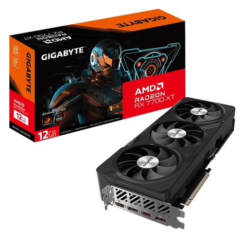 Placa de Vídeo 12GB RX7700XT Gigabyte Gaming OC GV-R77XTGAMING OC-12GD