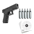 Kit Pistola de Pressão CO2 Glock G11 6mm + Cilindros de CO2 + 10un de Alvos 14cmcX14cm  - (Rossi)