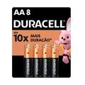 Pilha Alcalina AA  Pequena 8 Unidades Duracell