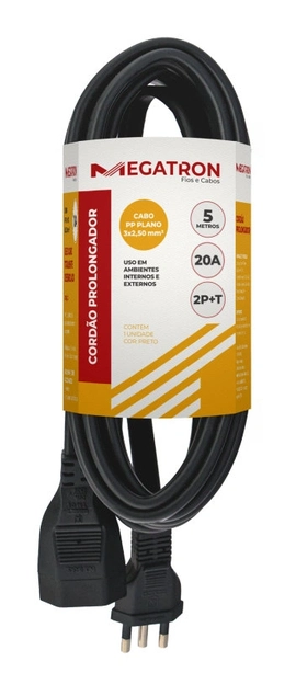 Extensão Cabo Pp 3x2,50mm 5 Metros Pt 414