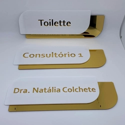Placa Identificacao de Portas - Logo alto relevo inicial ou desenho