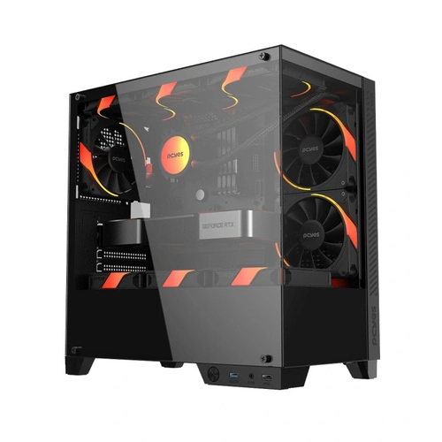 Gabinete Gamer Pcyes Forcefield Twr Black Vulcan - Gfftwrbv