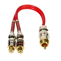 Cabo y Rca Blindado Nwt 1mx2f 20cm - Vermelho