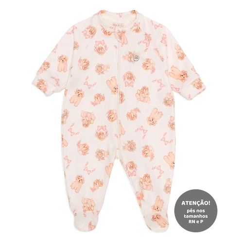 Macacão Manga Longa Microsoft Zíper Pezinhos em Todos os Tamanhos Feminino - Cachorrinhas