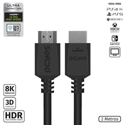 Cabo Hdmi Ultra 2.1 4k 1080/ 144hz - Preto - 2 Metros - Phm8k-2