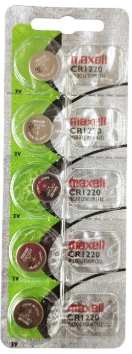 CR1220 Maxell - 3V Lithium cartela c/5un.