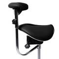 Cadeira Mocho Ergonômico Exclusiva 360° Graus Com Apoio e Suporte Preta