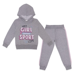 Conjunto Moletom Flanelado Blusa com Capuz Girl Sport Taita - Feminino