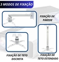Suporte para Projetor De Teto ou Parede, Regulável, Cor Branca