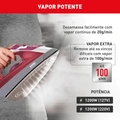 Ferro De Passar a Vapor Arno Steamgliss Fsgc Base Ampla De Cerâmica e Ponta De Precisão - 110v