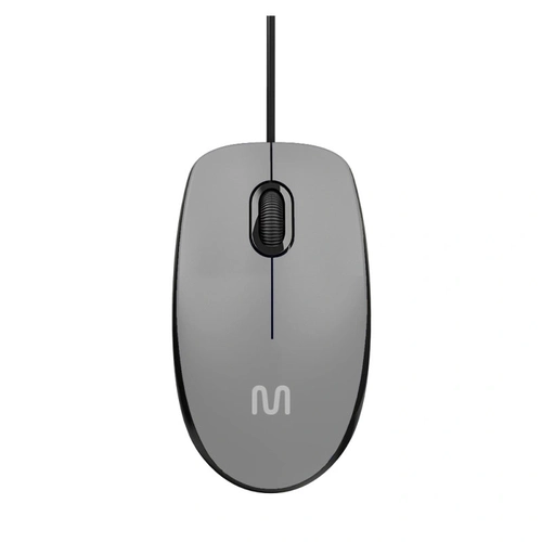 Mouse Com Fio Mf400 Clique Silencioso Conexão Usb 1200dpi Cabo de 180cm 3 Botões - Cinza - Mo387