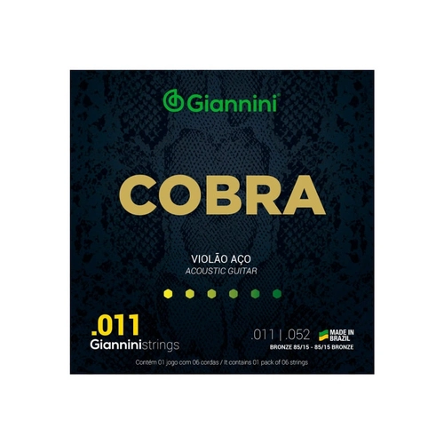 Encordoamento para Violão Aço Cobra .011 Bronze Geeflk