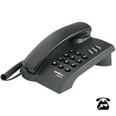 Telefone Pleno Preto C/ Chave Alámbrico e Funções Intelbras 4080057