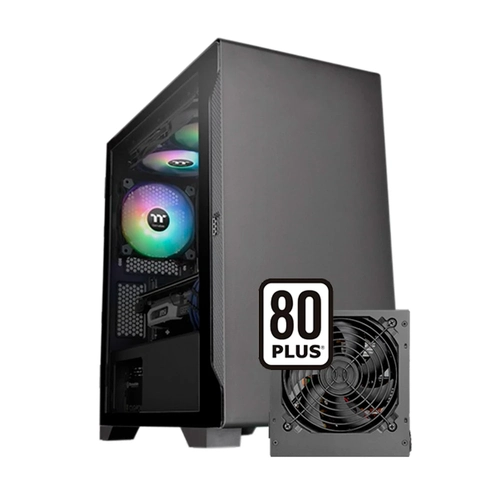 Gabinete Gamer ThermalTake S100TG, Mini Tower, Lateral deVidro , MATX, c/ Fonte 600W, 1x Fan, CA-3Q9-60S1WZ-00
