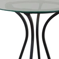 Conjunto Mesa Bistrô Vidro 4 Banquetas Estofada Fibra Sintética e Alumínio Dourados