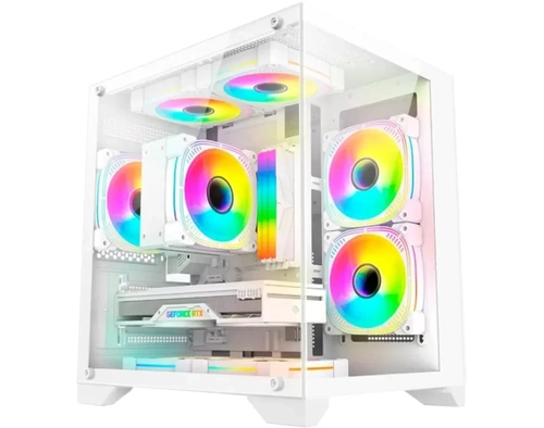 Gabinete Gamer K-Mex Aquario Micro White CG-W830 Branco - CGW830RH002CBOX