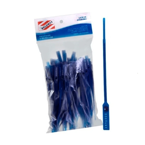 Lacre Para Malote Azul 23cm Com 100 Unidades Helomax