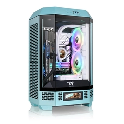 Gabinete Gamer Thermaltake The Tower 300, Painel de Vidro, Micro-Tower, 2x Fans 140mm, Turquoise - CA-1Y4-00SBWN-00