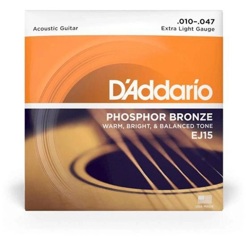 Encordoamento Violão Aço .010-.047 Phosphor Bronze Ej15 d Addario