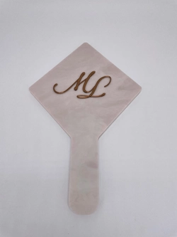 Espelho Rosado Madrepérola - Logo alto relevo inicial ou desenho