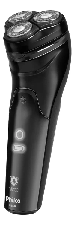 BARBEADOR ELÉTRICO PHILCO PBA08 À PROVA D  ÁGUA BIVOLT PRETO RECARREGÁVEL