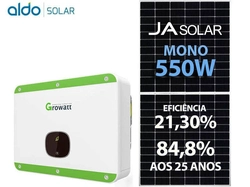 Gerador De Energia Solar Growatt Sem Estrutura Growatt Gf 6,6kwp Jinko Tiger Pro Mono 550w Min 8kw 2mppt Mono 220v