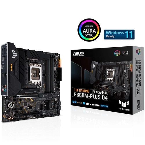Placa Mãe LGA 1700 Asus TUF Gaming B660M-PLUS D4 RGB DDR4