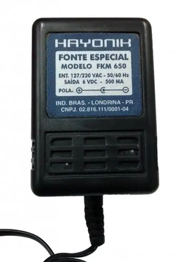 FONTE PARA CAIXAS MULTIMIDIA FKM650 6VDC 500MA