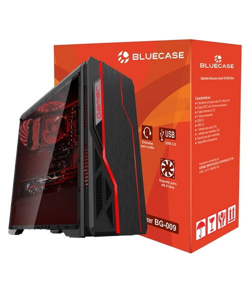 Gabinete Gamer Bg-009 Preto Usb 3.0 Bluecase S/ Fonte