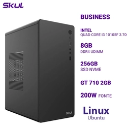 Computador B300 Quad Core I3 10105f 3.70ghz Memória 8gb Ddr4 Ssd 256gb Nvme Gt 710 2gb Fonte 200w Linux Ubuntu