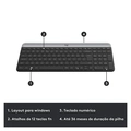Kit Teclado e Mouse Logitech MK470, Design Slim, Sem Fio, Ambidestro, Clique Silencioso, US, Grafite - 920-009268