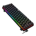 Teclado Mecânico Gamer Redragon Jax Iluminação Rainbow Preto 60% Switch Marrom K613-kb Pt-brown