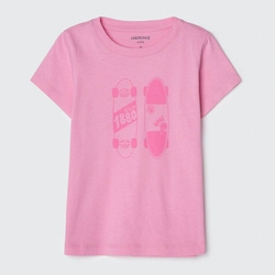 Camiseta Manga Curta Rosa Skate Hering - Feminina