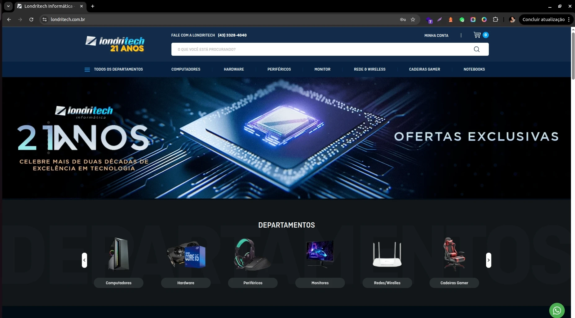 Plataforma E-commerce WDNA - Loja Virtual Londritec