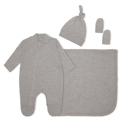 Kit Saída Maternidade Liso Mescla Baby - Unissex