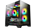Gabinete gamer K-MEX Aquário Micro CG-0830, Lateral de Vidro Temperado, s/ Fan, Preto - CG-0830