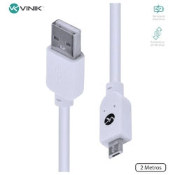 Cabo Vinik USB x Micro USB B 2.0 2 Metros Branco Musb-2 - 31457