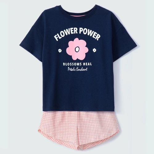 Conjunto Camisa Manga Curta e Shorts Flower Power Hering - Feminino
