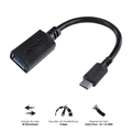 Adaptador Pcyes OTG Usb-c Tipo-c Para USB A 3.0 15 CM Preto - P3amup-1