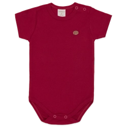 Body Manga Curta Avulso Suedine - Vermelho