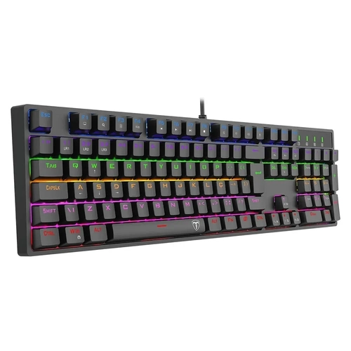 Teclado Mecânico T-dagger Rebel Rainbow Dust-proof Brown - T-tgk328-br Preto