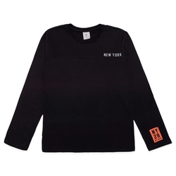 Camiseta Manga Longa New York Preta - Masculina