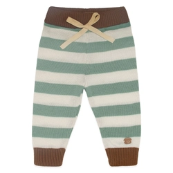 Calça Listrada Cinza e Caramelo Masculina Tricot