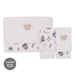 Kit de 2 Toalhas de Boca Ursinho Suedine com Forro Atoalhado Masculino - Brinquedos Masculinos