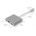Cabo Adaptador 3 em 1 USB-C 3.1 Type-C Para HDMI 4K - USB 3.0 JC-TYC-HM31