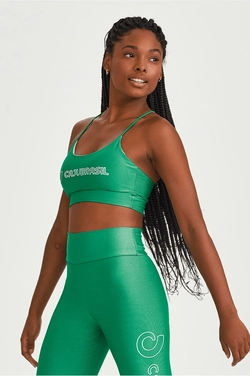 Top Texturizado com Brilho e Silk – Verde Sálvia Caju Brasil