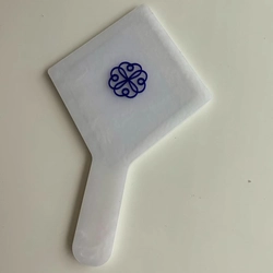 Espelho Madrepérola Branco  - Logo alto relevo inicial ou desenho