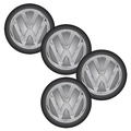 Jogo Bottom/ Emblema Para Calota Vw 51mm Degrade 4 Pecas Resinado