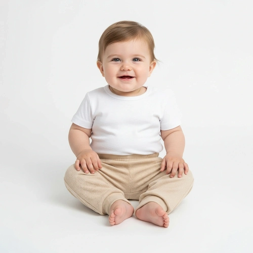 Mijão Em Malha Canelada Bebê Taita Unissex - Areia Escura