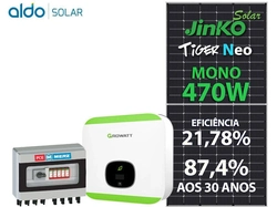 Gerador De Energia Solar Growatt Sem Estrutura Growatt Gf 3,29kwp Jinko Tiger Neo Mono 470w Min 5kw 2mppt Mono 220v